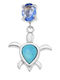 Senza Silver Charm with Stones Light Blue