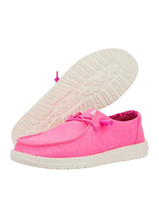 Hey Dude Wendy Women's Moccasins in Pink Color