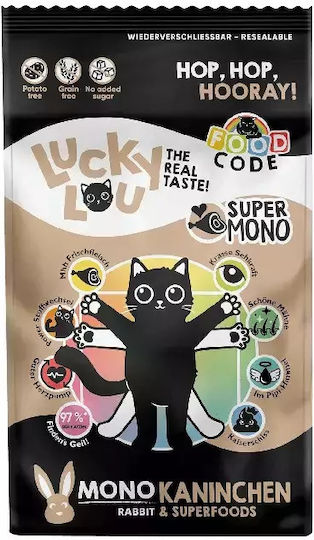 Lucky Lou Code Суха Храна без Глутен за Възрастни Кастрирани Котки с Чувствителна Уринарна Система с Заек / Месо / Картофи 1.7кг