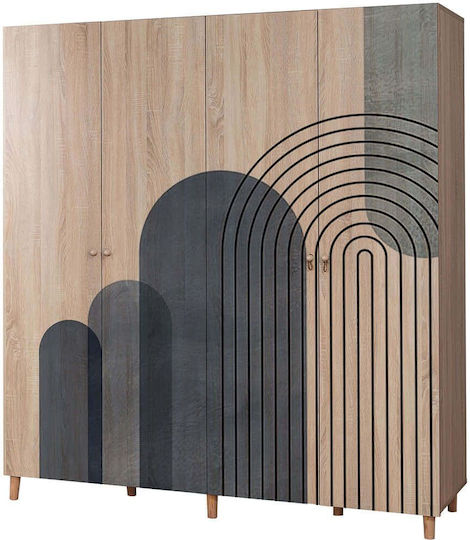 Dulap Loni cu Patru Uși 869vel8697 180x52x192cm Multi Patru Uși