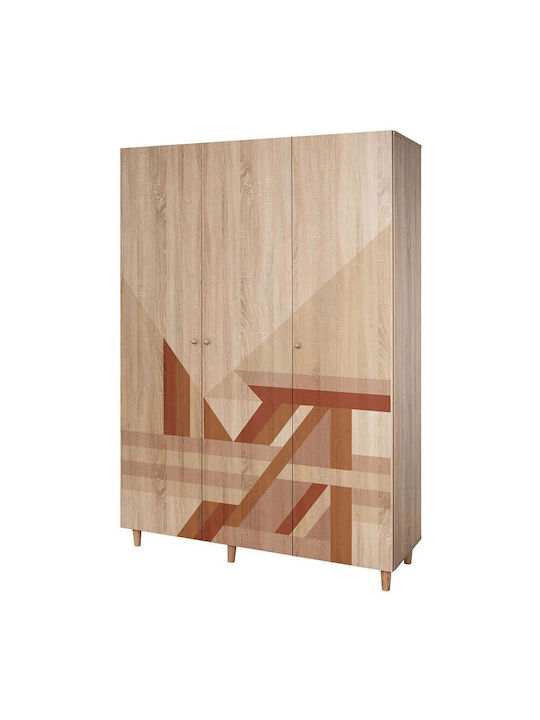 Lena Three-Door Wardrobe 869vel8655 135x52x192cm Multi Three-Door