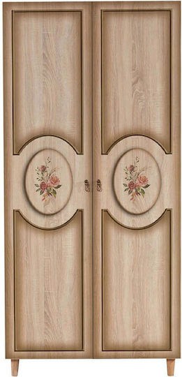 Zweitüriger Kleiderschrank Stil 863sph4203 90x52x192cm Multi-Eiche Zweitürig