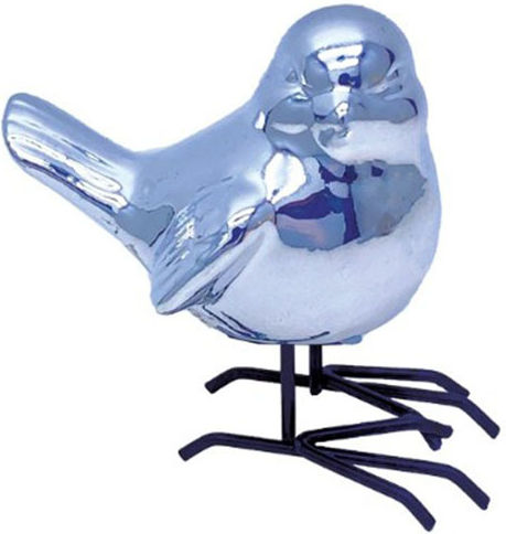 Pasăre Decorativă din Ceramică Argintie 9.5x6x9cm Gift Mark 16210 Pasăre Decorativă din Ceramică Argintie 9.5x6x9cm Gift Mark 16210