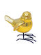 Ceramic Decorative Bird Gold 9.5x6x9cm Gift Symbol 16210