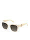 Furla Women's Sunglasses with Beige Plastic Frame and Brown Gradient Lens sfu812 06y1