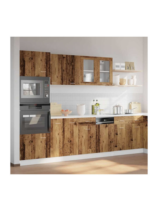 Комплект Кухненски Шкафове Висящи и Подови с плот за работа Weathered Wood 260x46x207бр