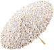 Decorative Fabric Umbrella White Daisy Flowers 60cm 157.002.0051.02