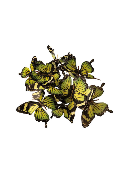 Set of 12 Decorative Green Butterflies Kip 9.5x11.5x5cm 14.5x16.5x5cm 157.002.0056.09