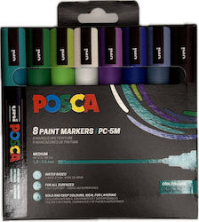 Posca Постоянни Маркери Cool Colours Комплект 8 Цветни Бройки