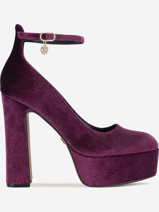 Pumps mit Riemchen Lila
