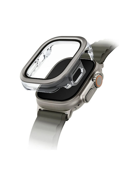 Uniq Plastic Case with Glass in Silver color for Apple Watch Ultra 49mm