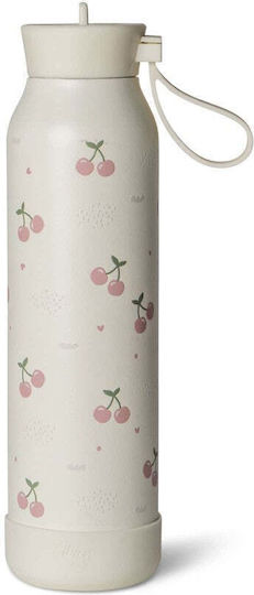 Citron Kids Water Bottle Thermos Stainless Steel with Straw Non Spill Burgundy 500ml