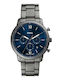 Fossil Ανδρικό Ρολόι 44mm Χρονογράφος Μπαταρίας με Γκρι Μεταλλικό Μπρασελέ