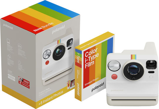 Polaroid Now Gen 3 Instant Camera + 8 Films Pebble White