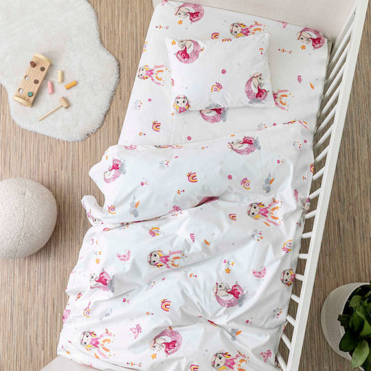 Borea Dreamer Baby Sheets Set Crib Cotton Pink 120x160cm 3pcs