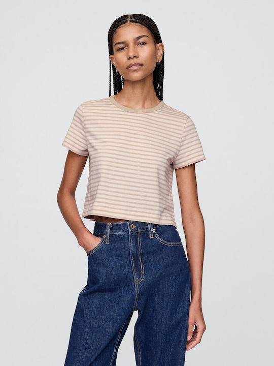 GAP Women's Cotton Crop Top Short Sleeve Stripe...