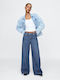 Damenjeans Mittelhohe Taille in Weit geschnittener Linie