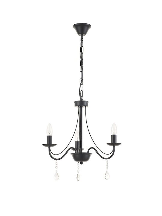 ARlight Πολυέλαιος Ø50cm με Κρύσταλλα Μαύρος ARlight Πολυέλαιος Ø50cm με Κρύσταλλα Μαύρος
