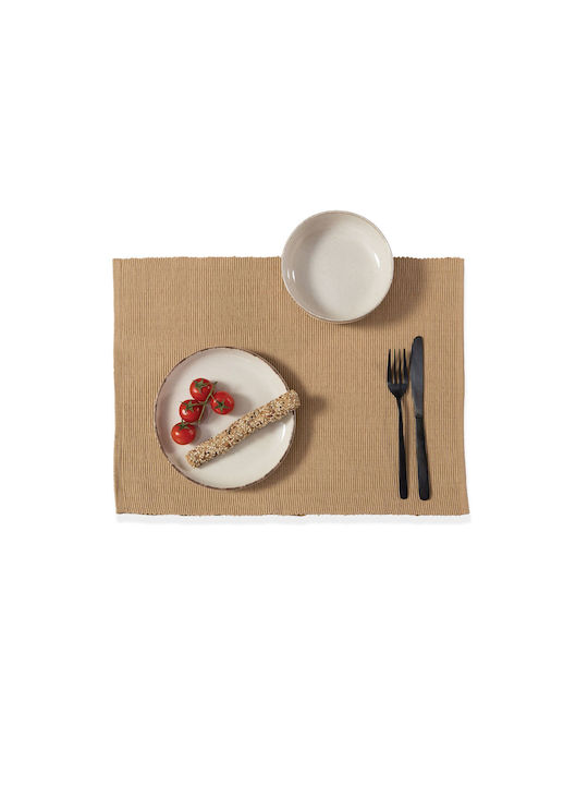 Nef-Nef Homeware Σουπλά Υφασμάτινο Μπεζ 48x33cm 2τμχ