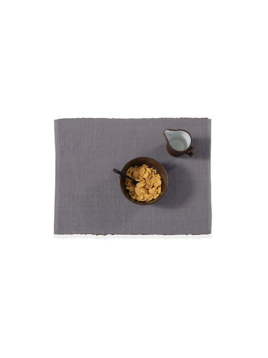 Nef-Nef Homeware Σουπλά Υφασμάτινο Γκρι 48x33cm 2τμχ
