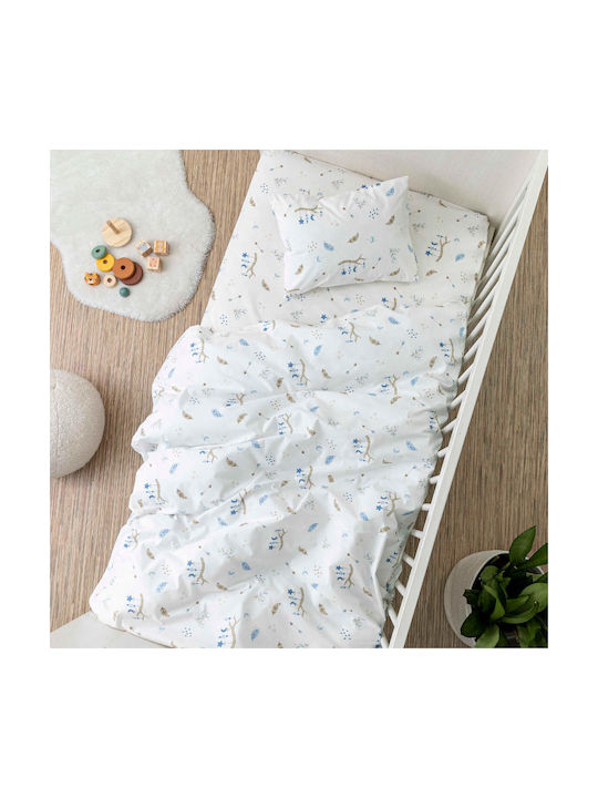 Borea Baby Sheets Set Crib Cotton Light Blue 120x160cm 3pcs