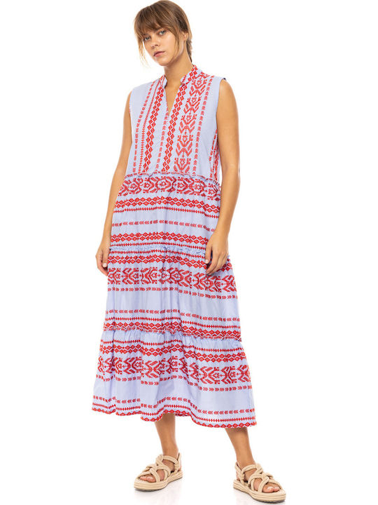 Women's Beachdress Pink Label Printed Maxi Dress Cotton