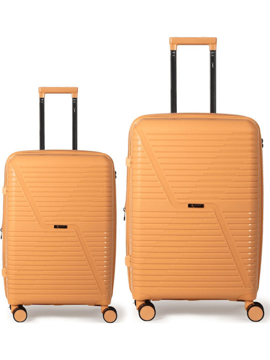 Cardinal Travel Suitcases Hard Orange Max Height 60cm with 4 Wheels Set of 2