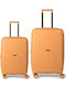 Cardinal Travel Suitcases Hard Orange Max Height 60cm with 4 Wheels Set of 2