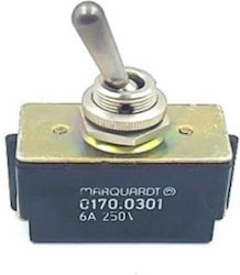 Διακόπτης Rocker On-off Διπολικός Dpst 4 Pin 6a/250vac Άνοιγμα Φ12.0mm 22x45.0x22mm Marquardt 0170.0301