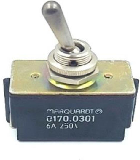 Διακόπτης Rocker On-off Διπολικός Dpst 4 Pin 6a/250vac Άνοιγμα Φ12.0mm 22x45.0x22mm Marquardt 0170.0301