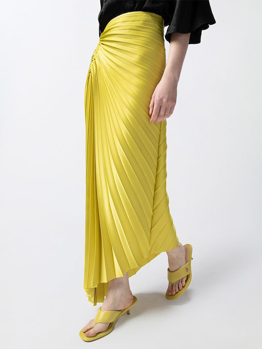 Ghiandaia Pleated Midi Skirt Green