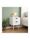 Bedside Table Selma Wooden Beige 29.7x29.7x45cm