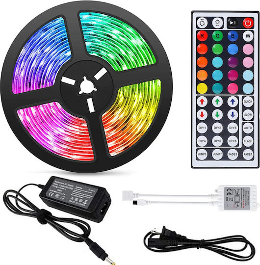 Ταινία LED 12V RGB Φως 5m Τύπου SMD5050 με Τηλεχειριστήριο