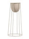 Marhome Übertopf Metall Beige mit Gestell 30x30εκ.