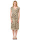 Juliet Summer Midi Dress Olive-Beige