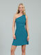 Mini Dress Petrol Blue