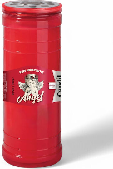 Κερί Αφιέρωσης 80/24 Angel T100 Κόκκινο 10 Ημερών 8 X 22 Εκ