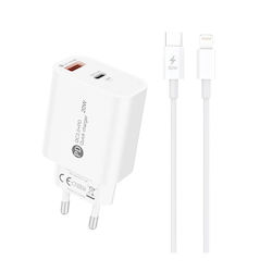 Hurtel A6MaxL 20W με Καλώδιο USB-C - Lightning