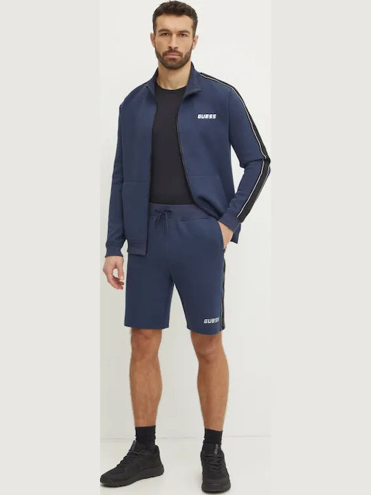 Herren Blaue Shorts Seitliches Guess Jeans Logo