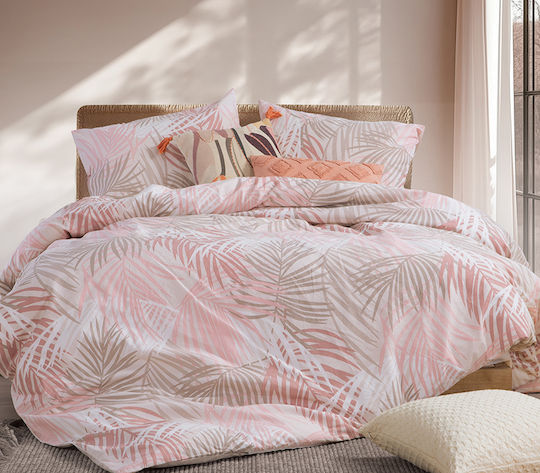 Nef-Nef Homeware Amazon Σετ King Size 4τμχ 180x200+35εκ. με Λάστιχο Ροδακινί