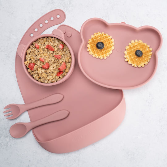 AppeKids Σετ Φαγητού από Σιλικόνη Ροζ 6τμχ