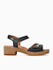 Anatomic Women's Leather Ankle Strap Platforms Blue