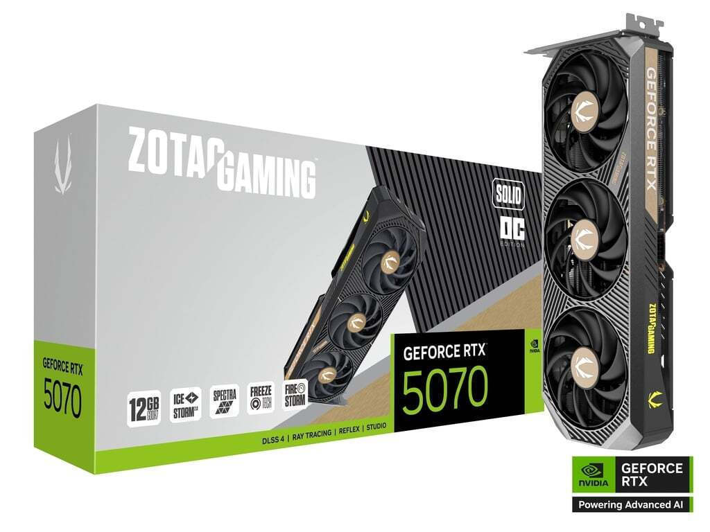 Zotac GeForce RTX 5070 12GB GDDR7 Solid OC Κάρτα Γραφικών