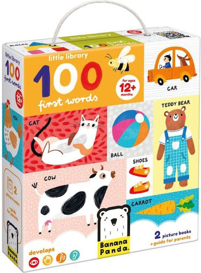 Banana Panda 2 Große Bildungs-Akkordeonbücher Kleine Bibliothek 100 Erste Wörter 12m+