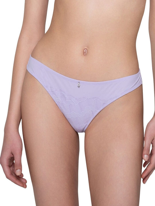 Luna Melody Γυναικείο String με Δαντέλα Λιλα