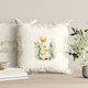 Cotton Decorative Pillow Easter Motifs 45x45cm Yoyo Rabbits Flowers