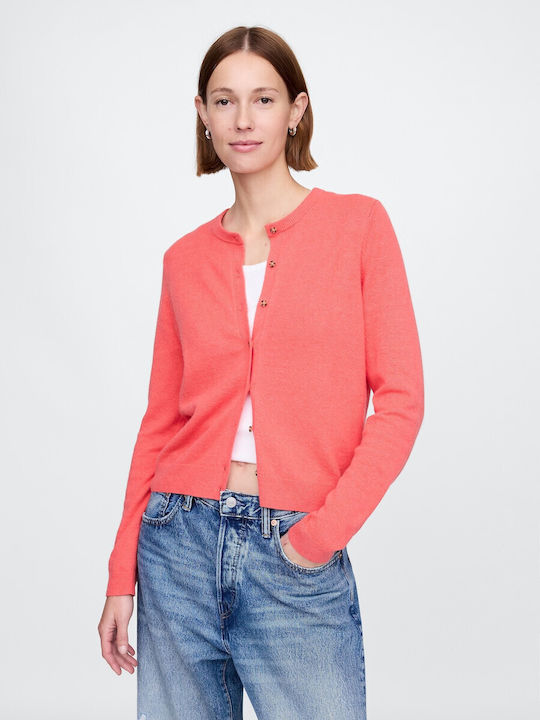 GAP Lungă Jachetă de damă tricotată Coral Pink