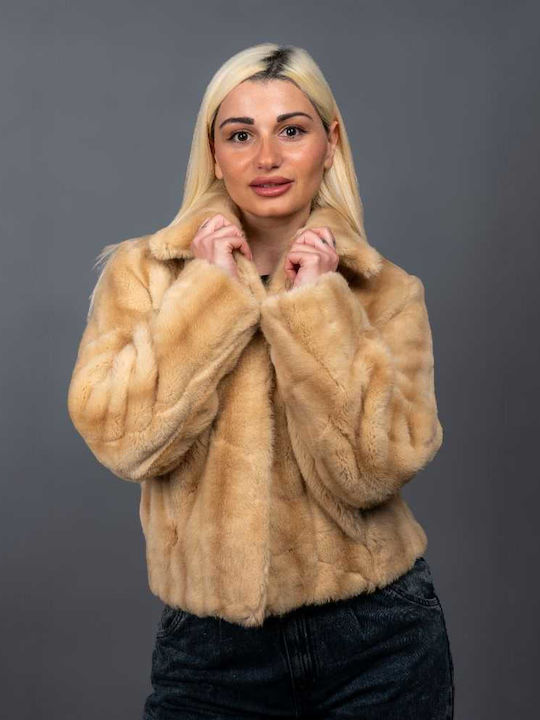 Frauen Pelz Beige