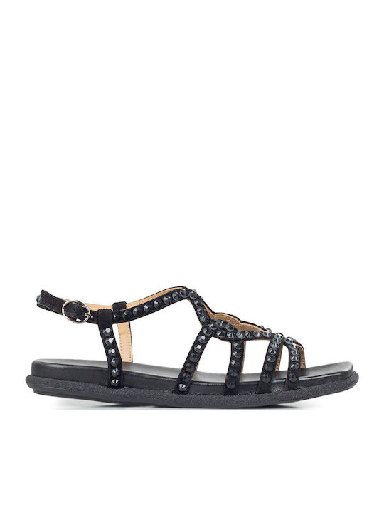 Women's Flat Sandals in Black Color