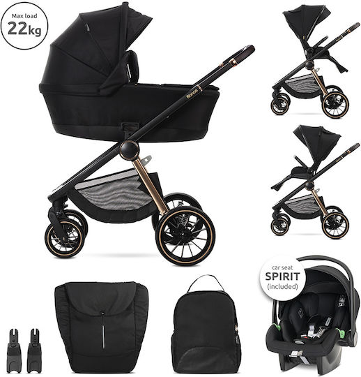 Lorelli Bianca Adjustable 3 in 1 Baby Stroller Suitable for Newborn Black